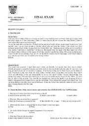 English Worksheet: FINAL EXAM 5TH GRADE