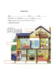 English Worksheet: there is and there are test house vocabulary