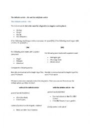 English Worksheet: articles