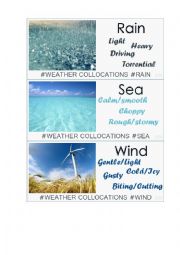 English Worksheet: Weather collocations with pictures