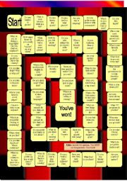 English Worksheet: Double-Sided Speaking Board Game #2