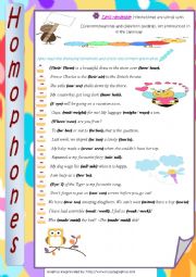 English Worksheet: Homphones