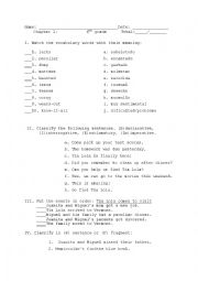 Vocabulary TEST - ESL worksheet by dedee4u