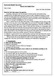 English Worksheet: the second term exam 
