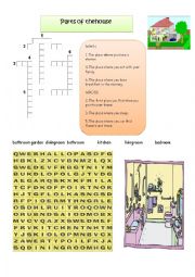 English Worksheet: parts of the house 