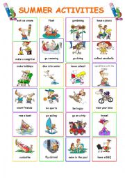 English Worksheet: Summer Activities