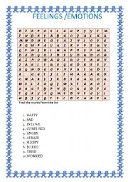 English Worksheet: feelings and emotions