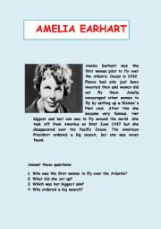 English Worksheet: Amelia Earhart