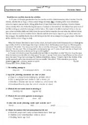 English Worksheet: the third term exam 