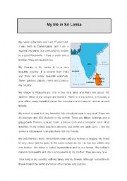 English Worksheet: A school in Sri Lanka