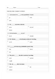 English Worksheet: Irregular and Regular Verbs