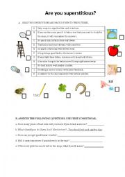 English Worksheet: Are you superstitious