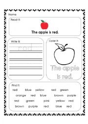 Red worksheet