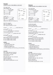 English Worksheet: Trouble by Taylor Swift