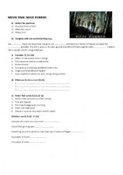 English Worksheet: Maze Runner_movie time