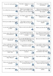 English Worksheet: Movie speaking cards