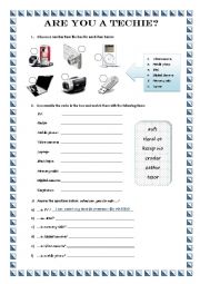 English Worksheet: Are you a techie? 
