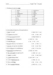 English Worksheet: 5th grade noun test