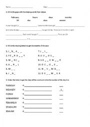 English Worksheet: Months of the year