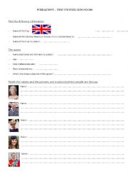 English Worksheet: The UK Webquest