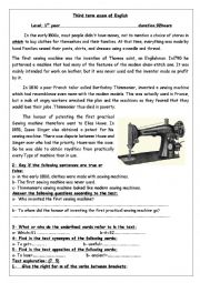 English Worksheet: the third term exam 