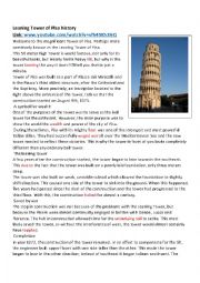 English Worksheet: The Leaning Tower of Pisa