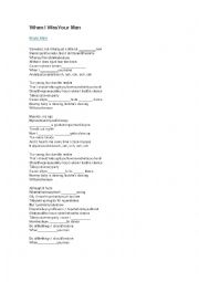 English Worksheet: When I was Your man. 