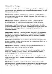 English Worksheet: rolegame: what should I do?