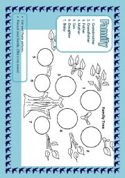 English Worksheet: the family