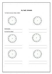 English Worksheet: My Daily Schedule