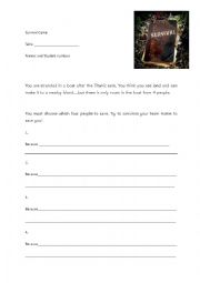 English Worksheet: Survival Game