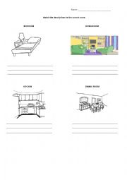 English Worksheet: Describe the rooms in a house