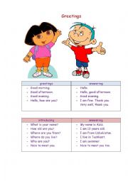 English Worksheet: greetings