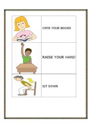 English Worksheet: COMMANDS MEMORY GAME