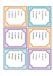 English Worksheet: Charades with drawing and speaking. Board game with cards for teams or individuals