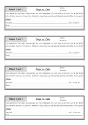 English Worksheet: Debate Attack Practice Cards