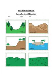 English Worksheet: landforms