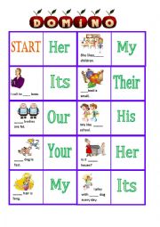 English Worksheet: Domino. Possessive adjectives.