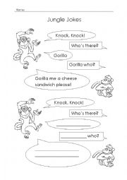 English Worksheet: Jungle Jokes