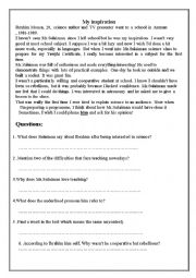 English Worksheet: My Teacher