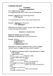 English Worksheet: Should & Wish 