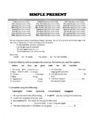 English Worksheet: Simple Present