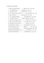 English Worksheet: circle the correct preposition