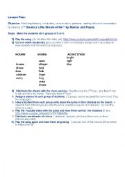 English Worksheet:  English through songs: 