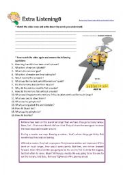 English Worksheet: Minions- the trailer