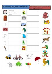 English Worksheet: IDENTIFYING THINGS