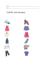 English Worksheet: Clothes