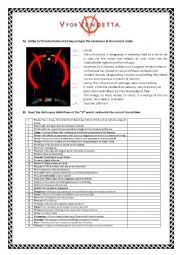 English Worksheet: FILM V FOR VENDETTA