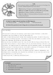 English Worksheet: writing an informal email