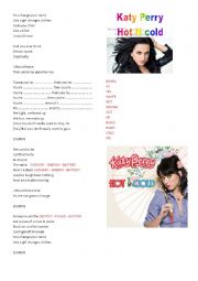 English Worksheet: Song Hot N cold Katy Perry